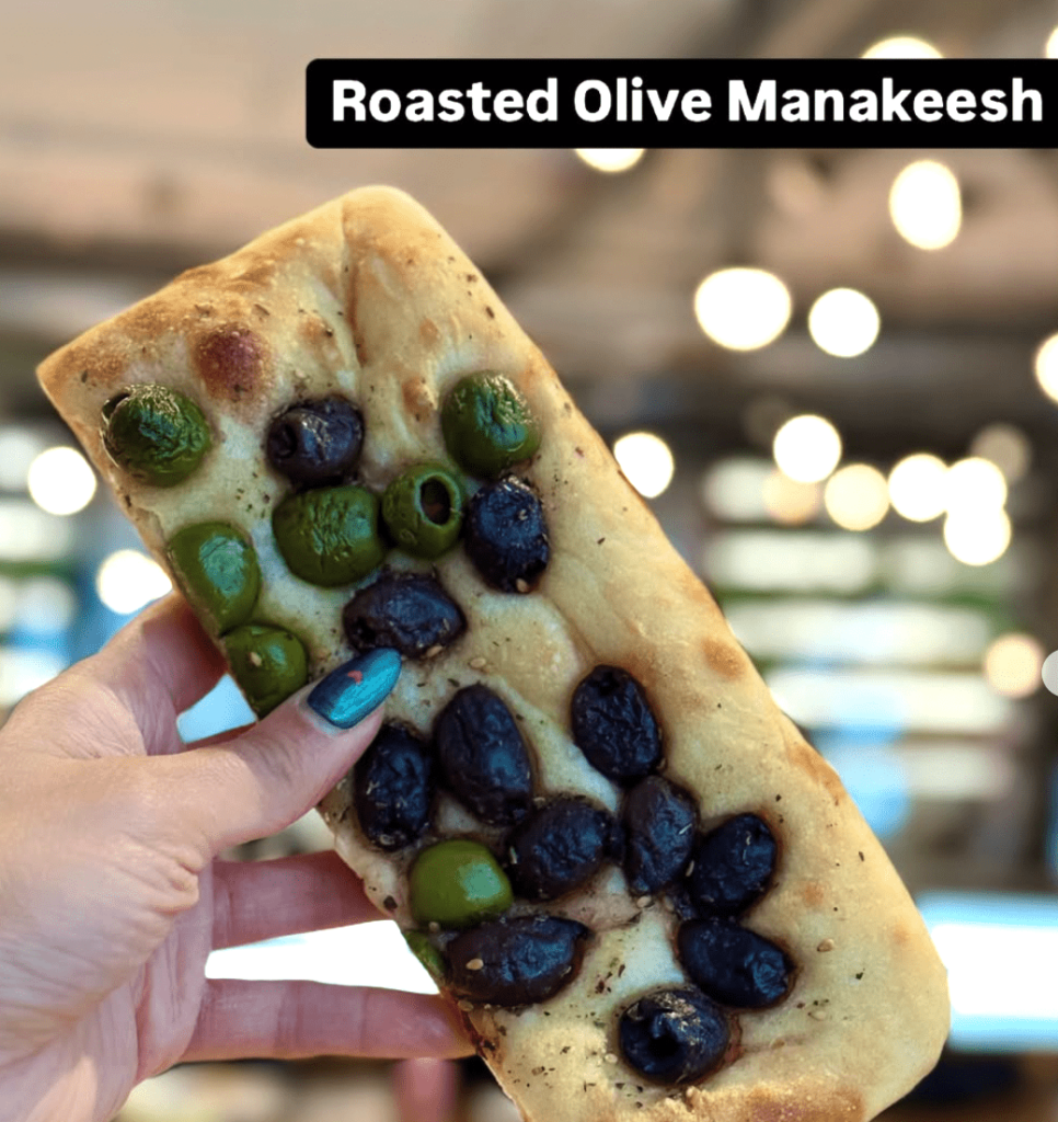Roasted Olive Manakeesh at Seedo’s Bakery in Chicago